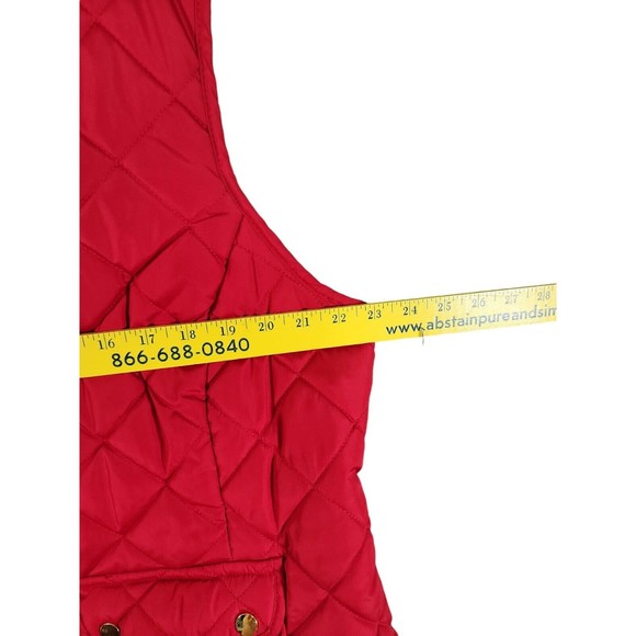 ST JOHNS BAY Women's Puffer Vest size OX Quilted Full Zip Red - Picture 7 of 9